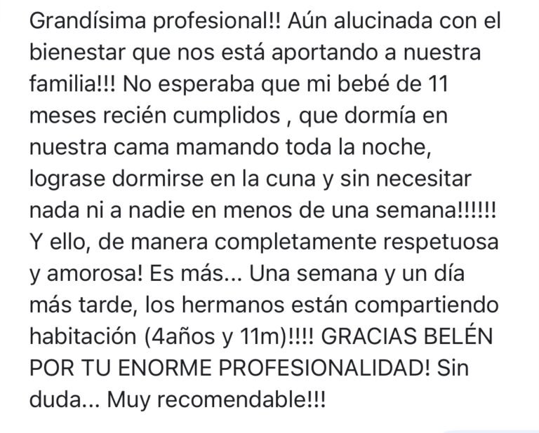 reseña familia reducir despertares nocturnos bebé