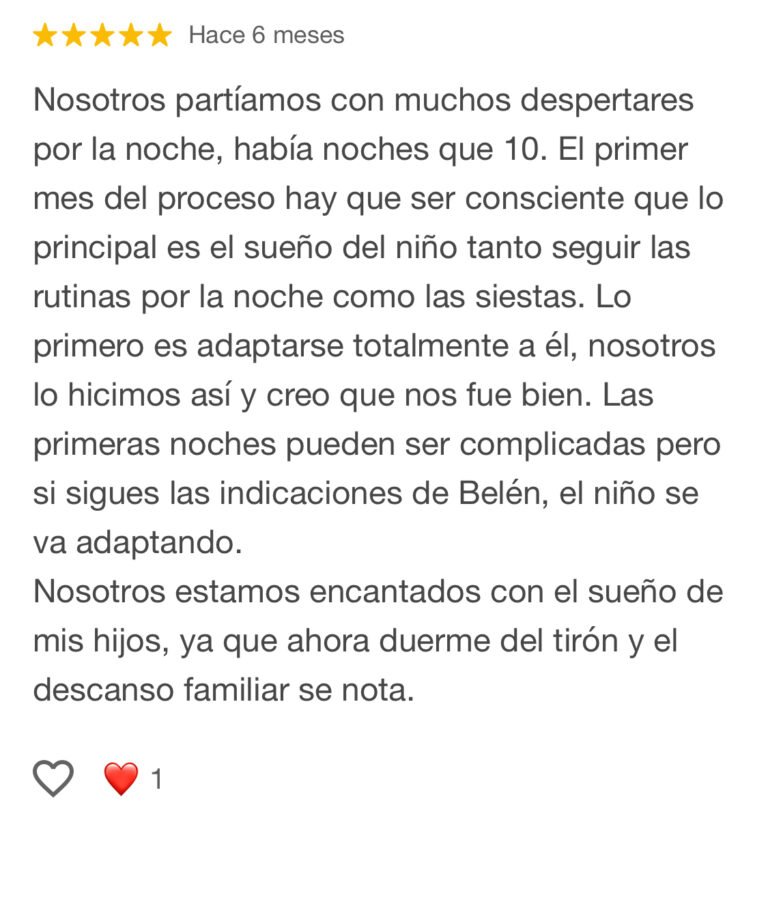 testimonio sueño infantil psicologa especializada en sueño infantil
